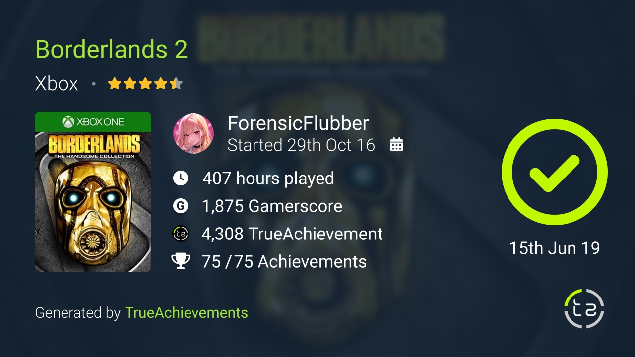 Borderlands 2 achievement summary